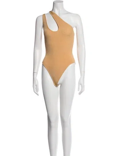 Pre-owned Auteur Asymmetrical Sleeveless Bodysuit W/ Tags In Gold