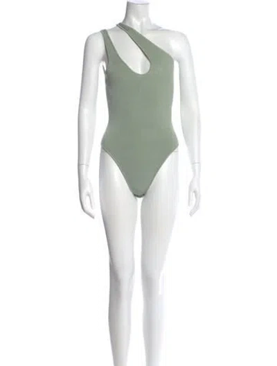 Pre-owned Auteur Asymmetrical Sleeveless Bodysuit W/ Tags In Green