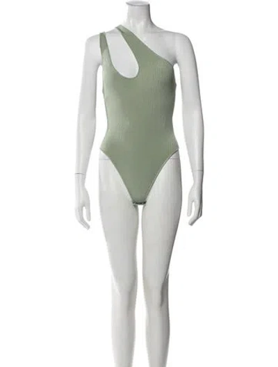 Pre-owned Auteur Asymmetrical Sleeveless Bodysuit W/ Tags In Green