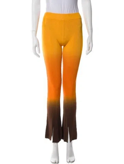 Pre-owned Auteur Colorblock Pattern Wide Leg Pants W/ Tags In Orange