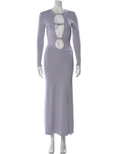 Pre-owned Auteur Crew Neck Long Dress In Purple
