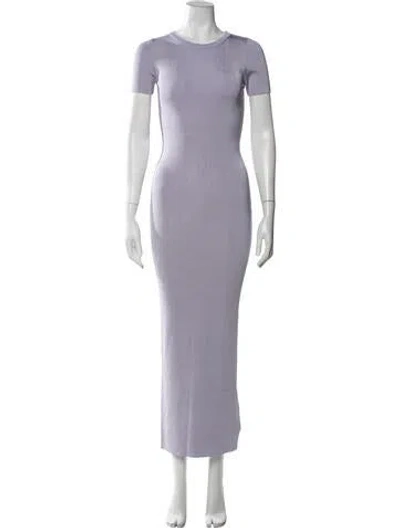 Pre-owned Auteur Crew Neck Long Dress In Purple