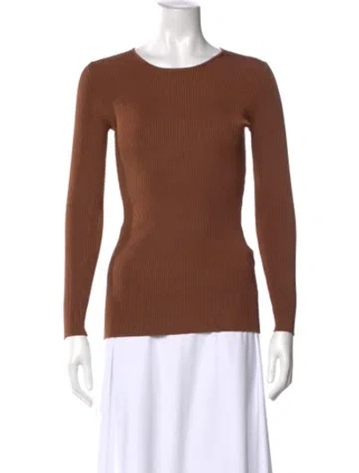Pre-owned Auteur Crew Neck Long Sleeve Top W/ Tags In Brown