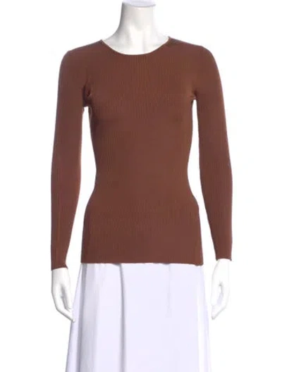 Pre-owned Auteur Crew Neck Long Sleeve Top W/ Tags In Brown