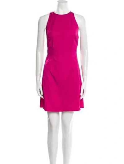 Pre-owned Auteur Crew Neck Mini Dress In Pink