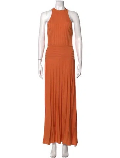 Pre-owned Auteur Halterneck Long Dress W/ Tags In Orange
