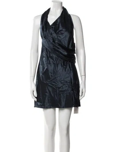 Pre-owned Auteur Halterneck Mini Dress W/ Tags In Blue