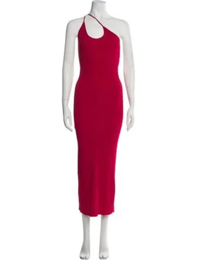 Pre-owned Auteur One-shoulder Long Dress In Red