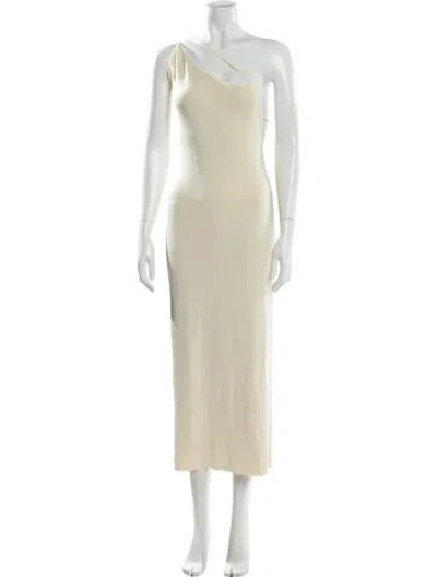 Pre-owned Auteur One-shoulder Long Dress In Yellow