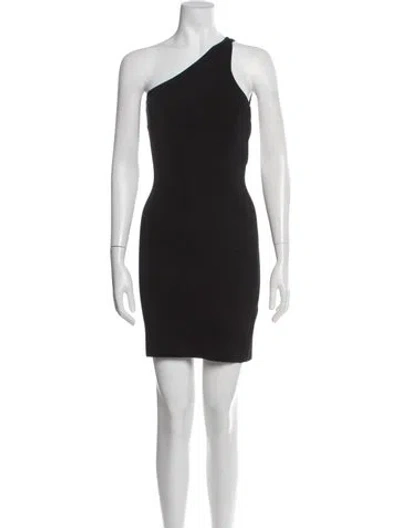 Pre-owned Auteur One-shoulder Mini Dress In Gray