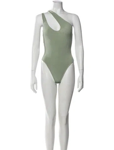 Pre-owned Auteur One-shoulder Sleeveless Bodysuit W/ Tags In Green