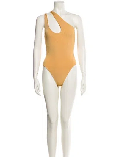 Pre-owned Auteur One-shoulder Sleeveless Bodysuit W/ Tags In Neutral