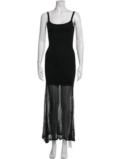Pre-owned Auteur Scoop Neck Long Dress In Black