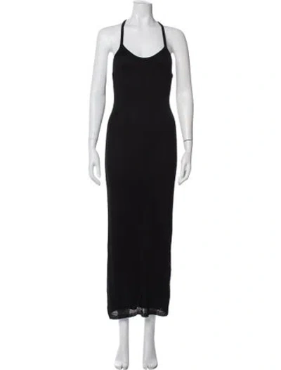 Pre-owned Auteur Scoop Neck Long Dress W/ Tags In Black