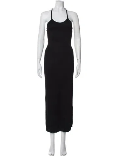 Pre-owned Auteur Scoop Neck Long Dress W/ Tags In Black
