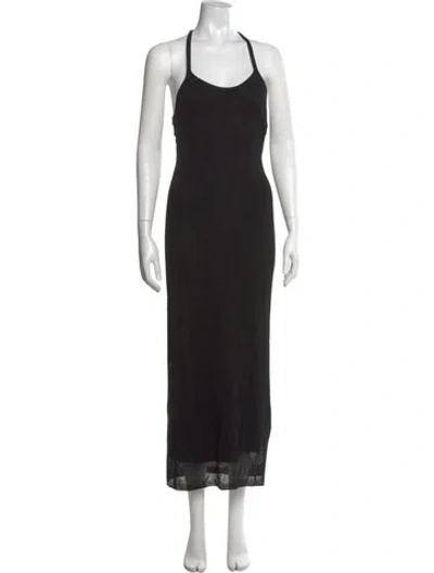Pre-owned Auteur Scoop Neck Long Dress W/ Tags In Black