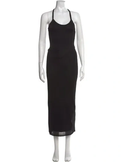 Pre-owned Auteur Scoop Neck Long Dress W/ Tags In Black
