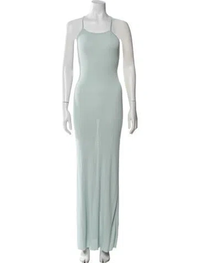 Pre-owned Auteur Scoop Neck Long Dress W/ Tags In Blue