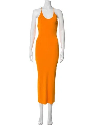 Pre-owned Auteur Scoop Neck Long Dress W/ Tags In Orange