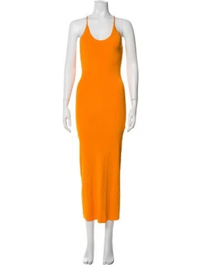 Pre-owned Auteur Scoop Neck Long Dress W/ Tags In Orange