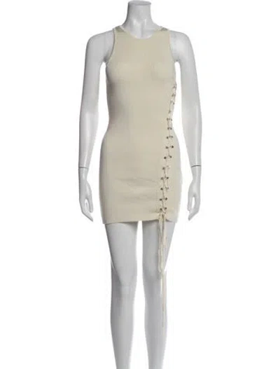 Pre-owned Auteur Scoop Neck Mini Dress W/ Tags In Neutrals