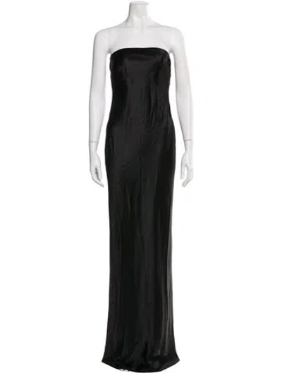 Pre-owned Auteur Silk Long Dress In Black