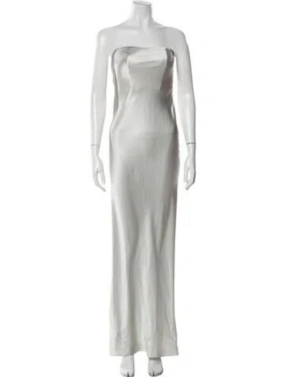 Pre-owned Auteur Silk Long Dress In Gray