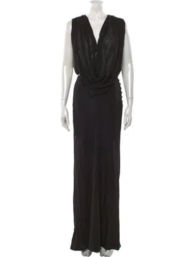 Pre-owned Auteur Silk Long Dress W/ Tags In Black