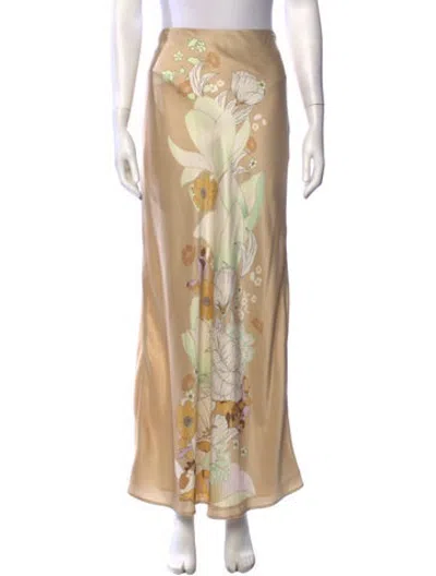Pre-owned Auteur Silk Long Skirt In Neutrals