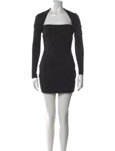 Pre-owned Auteur Square Neckline Mini Dress In Black