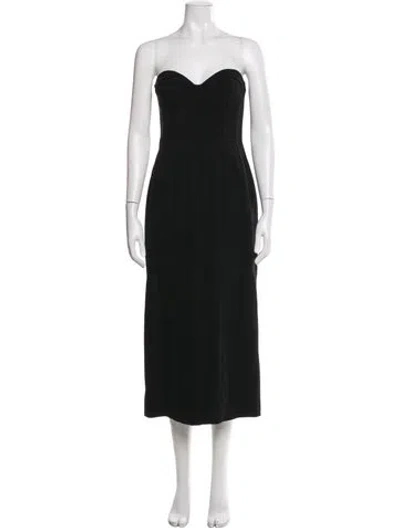 Pre-owned Auteur Strapless Midi Length Dress In Black