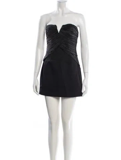 Pre-owned Auteur Strapless Mini Dress In Black