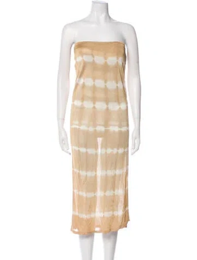 Pre-owned Auteur Striped Midi Length Skirt In Neutral