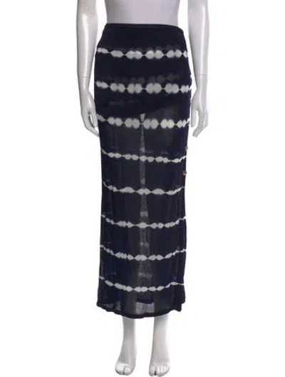 Pre-owned Auteur Tie-dye Print Midi Length Skirt In Blue