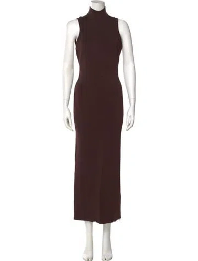Pre-owned Auteur Turtleneck Long Dress W/ Tags In Brown