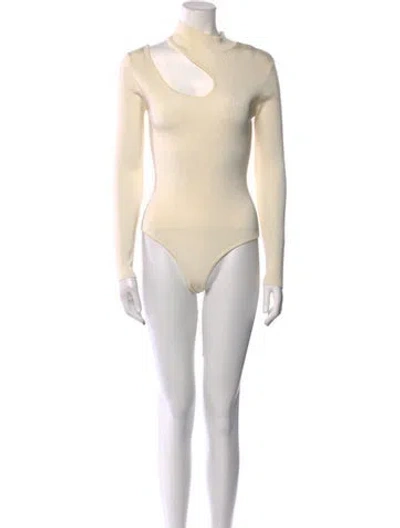 Pre-owned Auteur Turtleneck Long Sleeve Bodysuit W/ Tags In Neutral