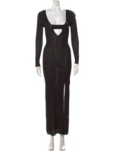 Pre-owned Auteur V-neck Long Dress W/ Tags In Black