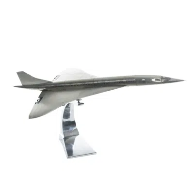 Authentic Models Concorde Model Plane, Polished Aluminum