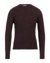Authentic Original Vintage Style Man Sweater Burgundy Size Xs Virgin Wool In Red