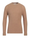 Authentic Original Vintage Style Man Sweater Camel Size S Virgin Wool In Beige