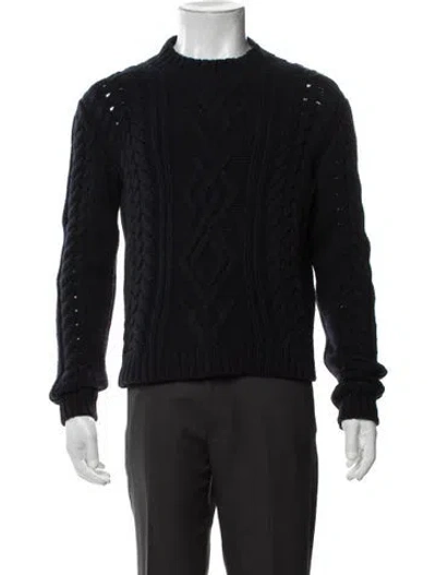 Pre-owned Authier Cashmere Mock Neck Pullover In Blue