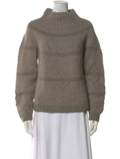 Pre-owned Authier Cashmere Striped Sweater In Neutral