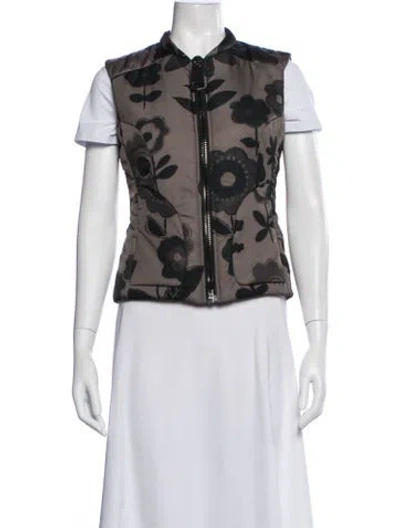 Pre-owned Authier Nylon Floral Print Vest In Multicolor