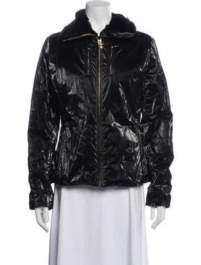 Pre-owned Authier Nylon Fur Jacket In Black