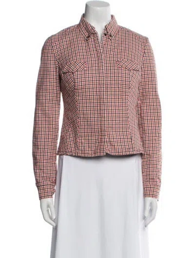 Pre-owned Authier Plaid Print Blazer In Multi