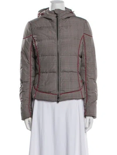 Pre-owned Authier Plaid Print Jacket In Gray