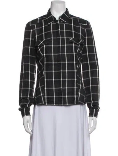 Pre-owned Authier Plaid Print Jacket In Grey