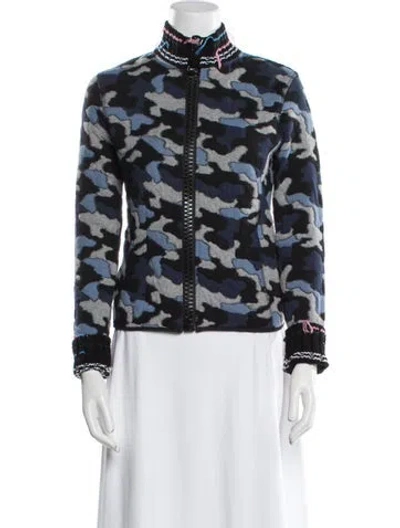 Pre-owned Authier Printed Bomber Jacket In Black