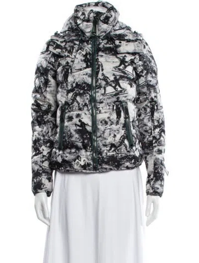 Pre-owned Authier Printed Down Jacket In Black