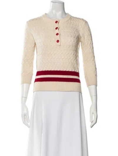 Pre-owned Authier Striped Crew Neck Sweater In Neutral